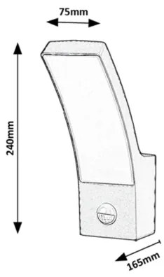 Aplică LED de exterior cu senzor PALANGA 12W/230V IP44 Rabalux 7505