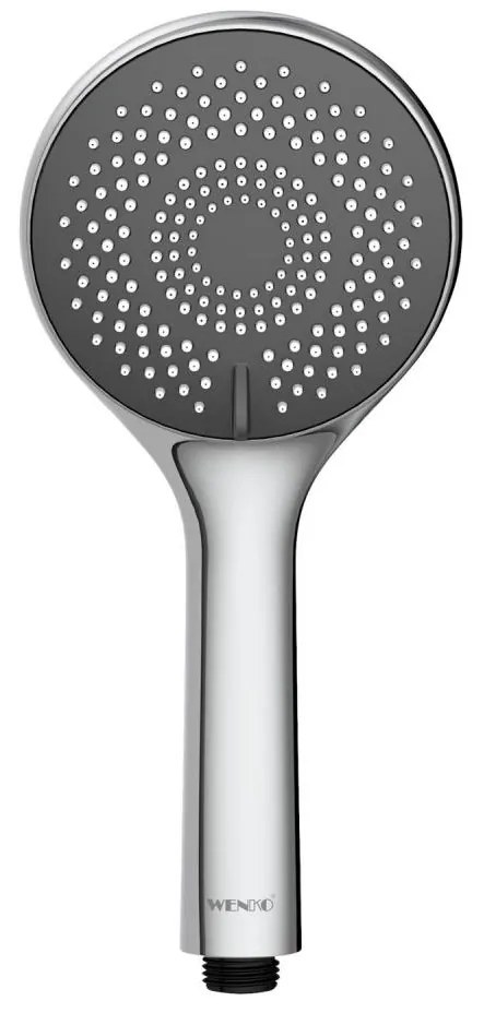 WENKO 23993100 - Cap de duș, sistem de economisire a apei, 11 x 11 cm, crom lucios/alb/gri