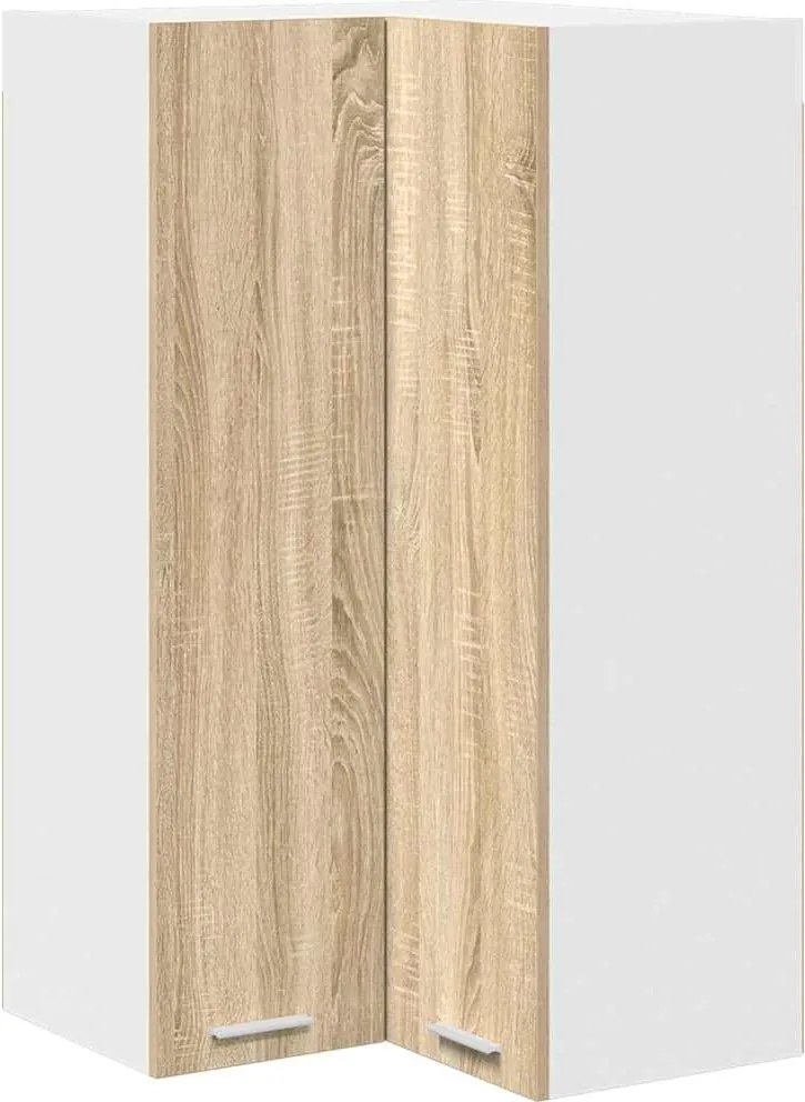 vidaXL Dulap suspendat cu ușă Stejar Sonoma și Alb 57 x 57 x 100 cm