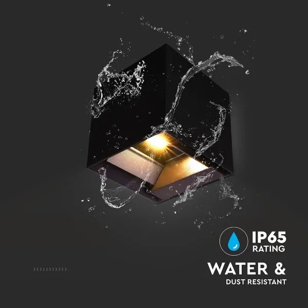 LED lampă solară de perete cu senzor, 9W, 3,7V, 3000/4000/5000K, IP65, negru