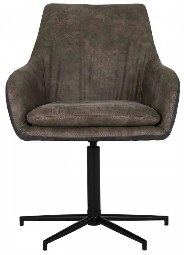 Scaun piele artificiala Lucy negru/maro