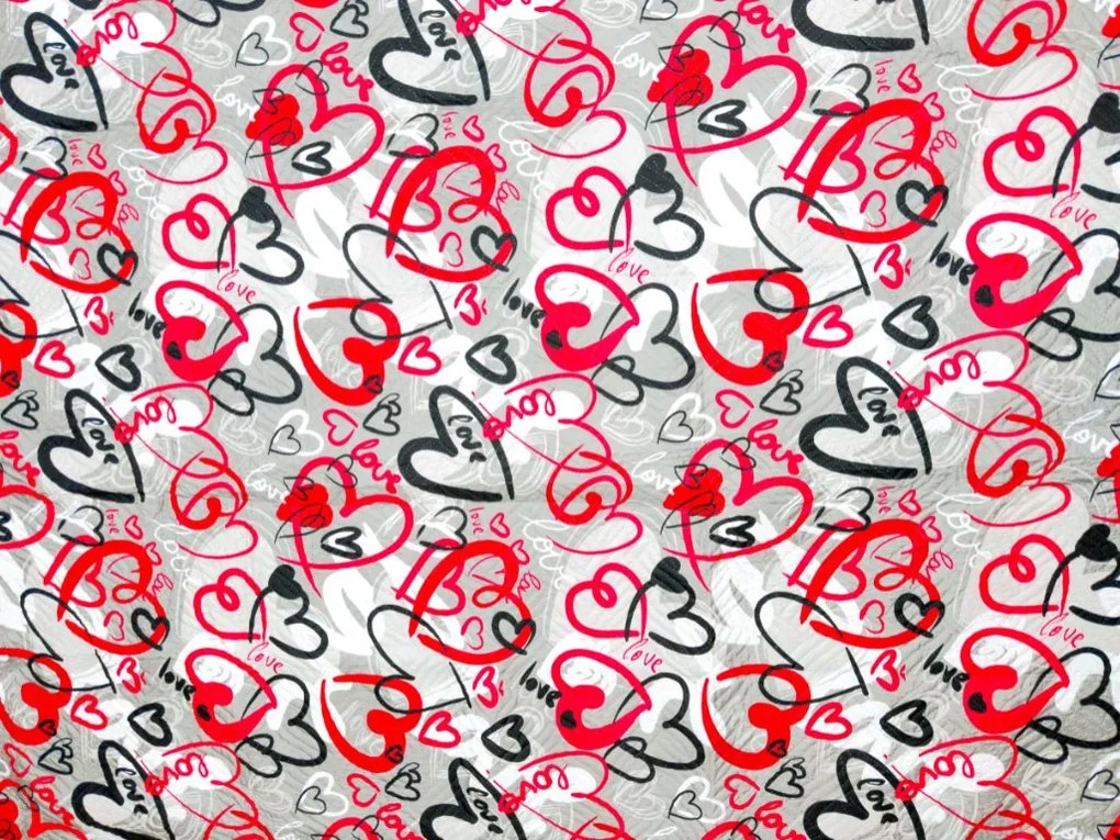 Cuvertura pentru pat STREET LOVE, gri Dimensiune: 170 x 210 cm