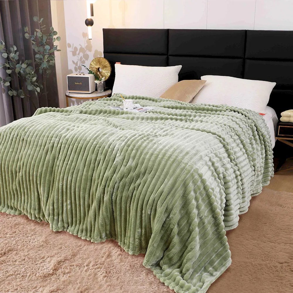 Pătură pufoasă Cocolino, verde deschis, 200x230 cm, PCB542