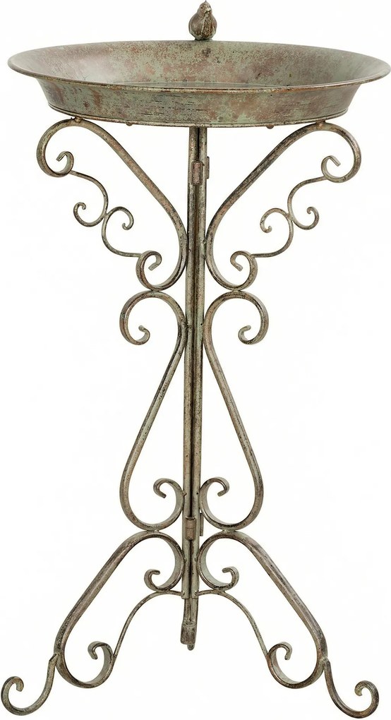 Outsunny Fântână pentru păsări cu statuetă de pasăre și suport decorativ, bol vintage pentru grădină, Verde | Aosom Romania