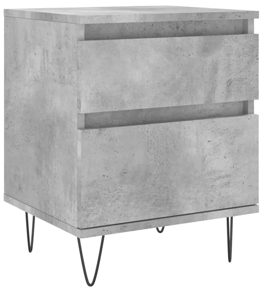 830676 vidaXL Noptieră, gri beton, 40x35x50 cm, lemn compozit