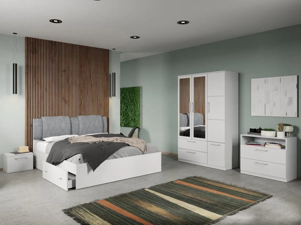 Set mobila dormitor complet Alb Adapto C03