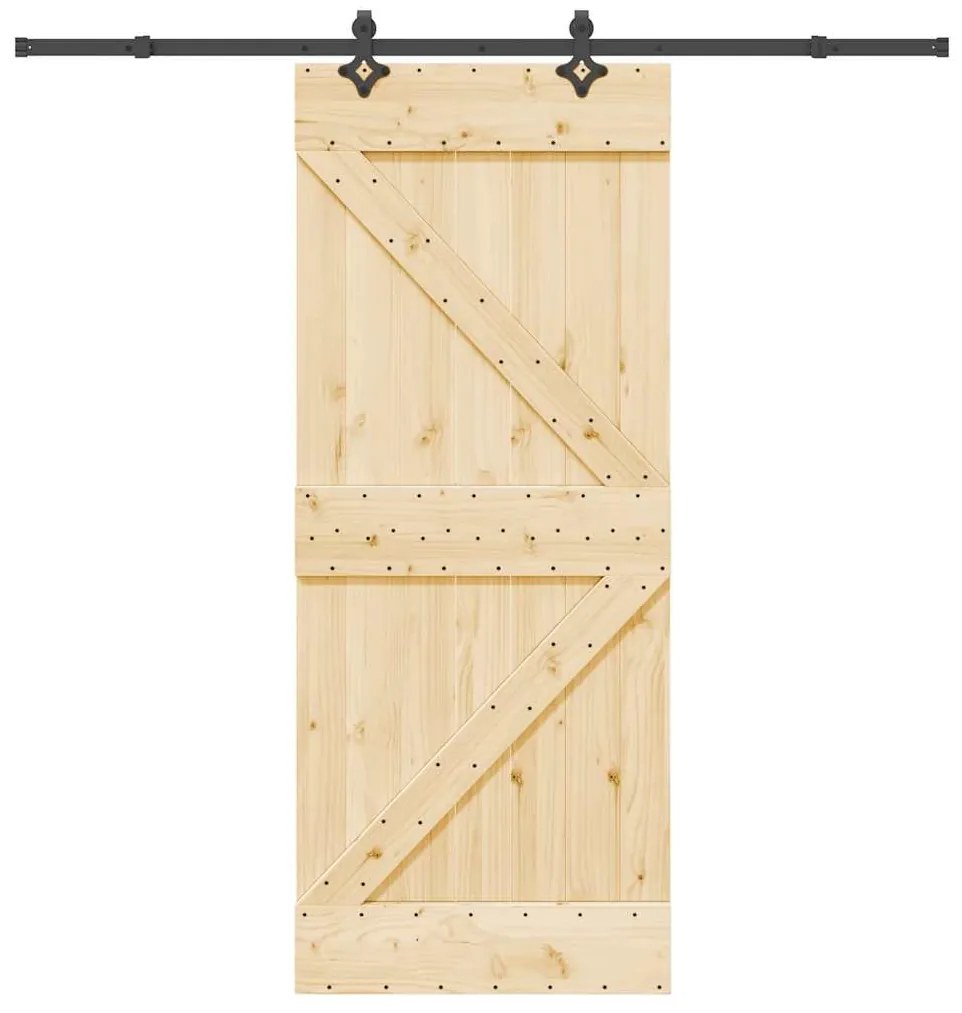 vidaXL Ușă glisantă cu set de feronerie 85x210 cm, lemn masiv de pin