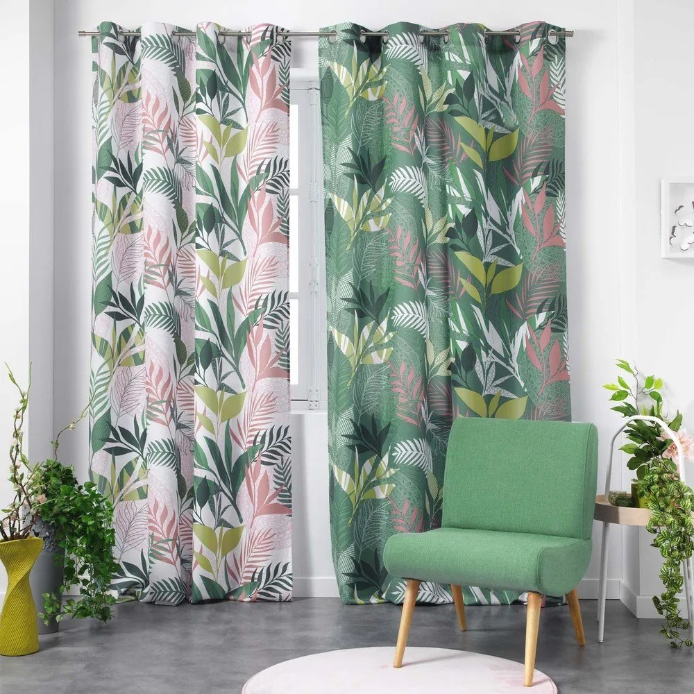 Draperie verde-roz 140x260 cm Assana – douceur d'intérieur