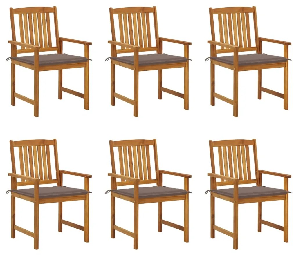 vidaXL Scaune de grădină cu perne, 6 buc., lemn masiv de acacia