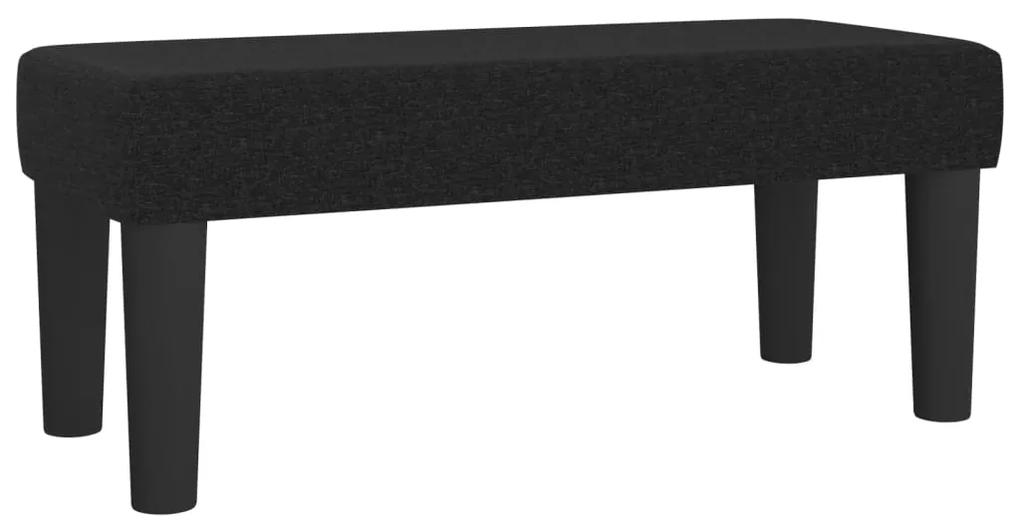 Pat box spring cu saltea, negru, 100x200 cm, textil Negru, 100 x 200 cm, Benzi verticale