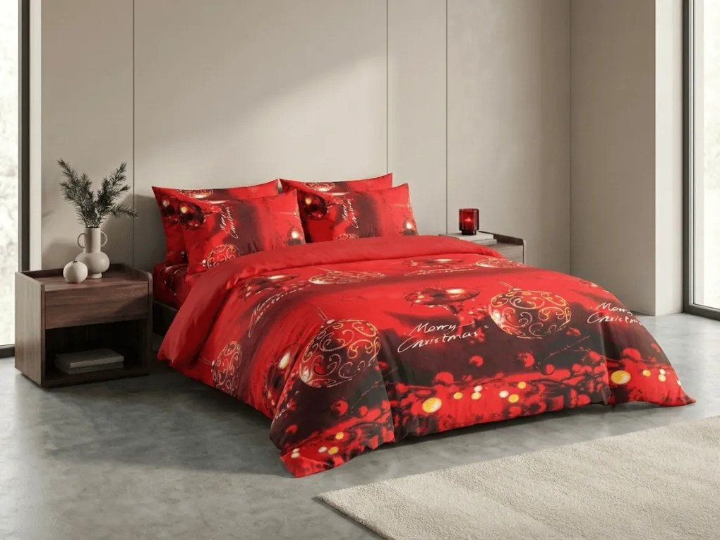 Lenjerie cocolino MERRY CHRISTMAS rosie Dimensiune lenjerie de pat: 70 x 90 cm | 140 x 200 cm