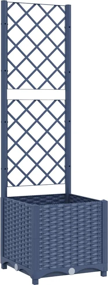 vidaXL Jardinieră de grădină cu spalier, albastru-gri, 40x40x136 cm, PP