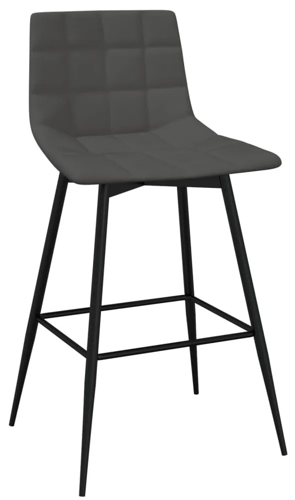 338607 vidaXL Scaun de bar, gri închis, catifea