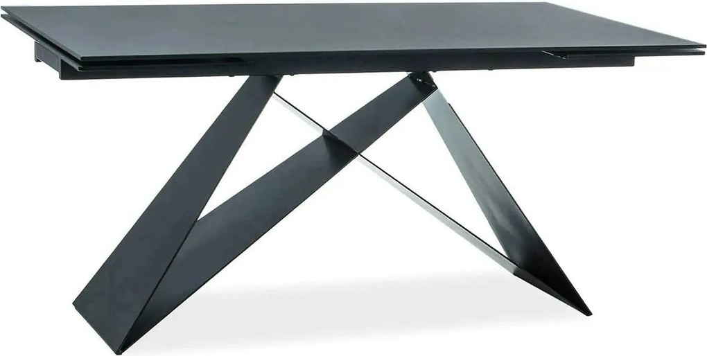 Masa extensibila WESTIN I, negru, sticla securizata/metal, 160/240x90x