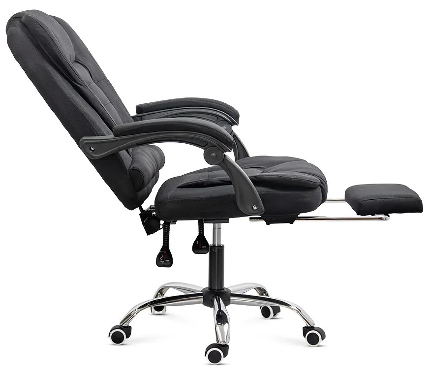 Scaun birou textil cu masaj in 7 puncte si baza metalica OFF 4181M negru