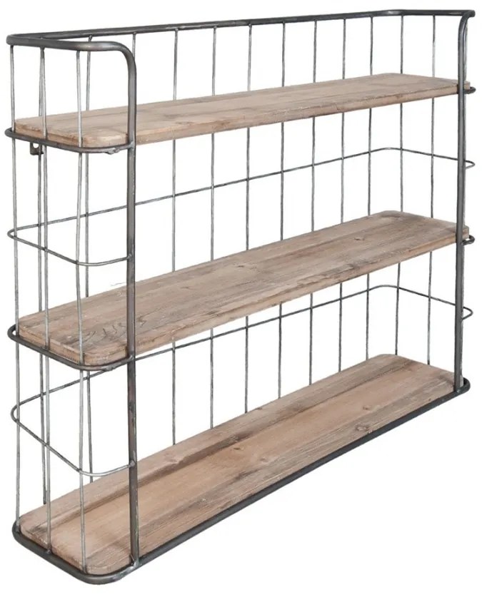 Etajera de perete, din metal, 3 rafturi, Alverton