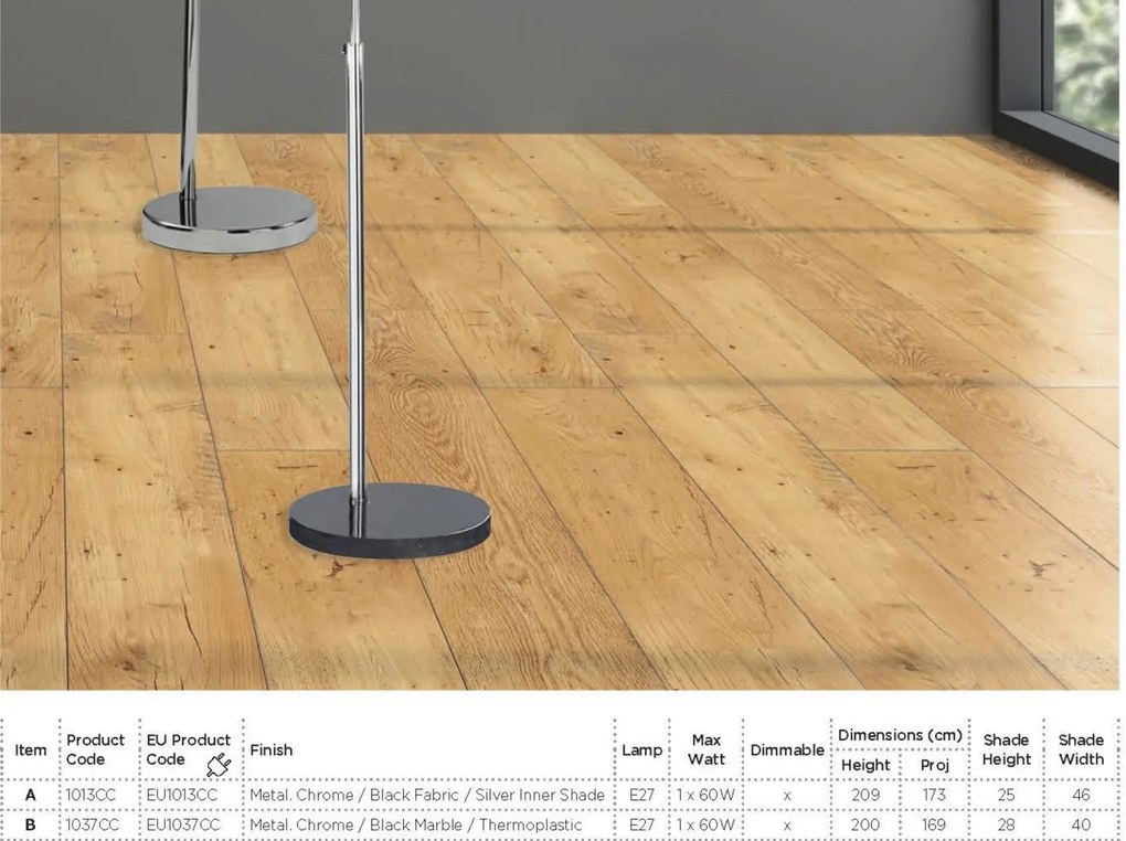 Lampadar de podea tip arc design modern Arcs EU1013CC SRT