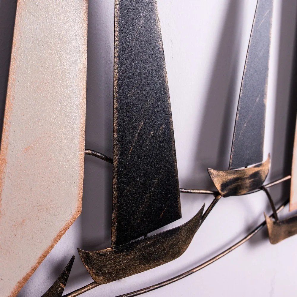 Decorațiune de perete din metal 117x52 cm Ocean – Wallity