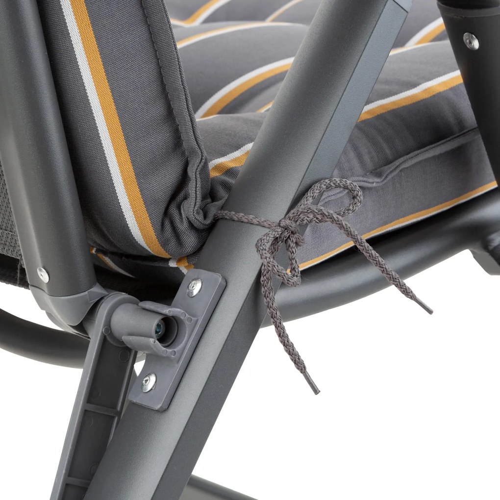 Sylt, pernă tapițată, pernă pentru scaun, spătar mai înat, poliester, 50 × 120 × 9 cm, 6 × covoraș