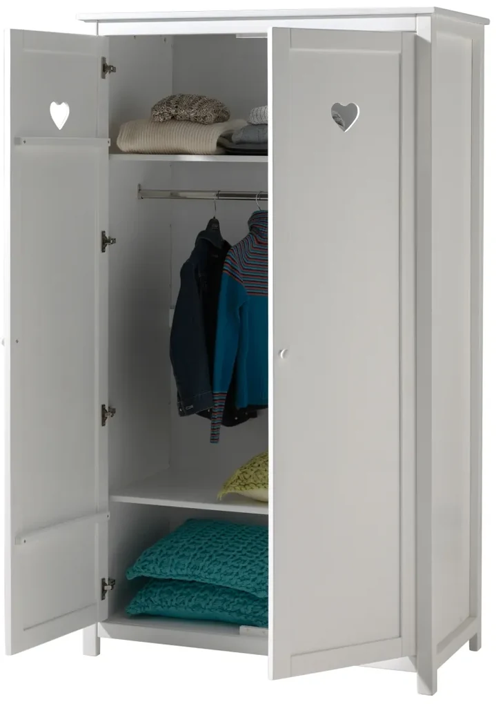 Set AMORI Mobilier Cameră Copii, 5 Piese, Alb, Stil Romantic – Vipack