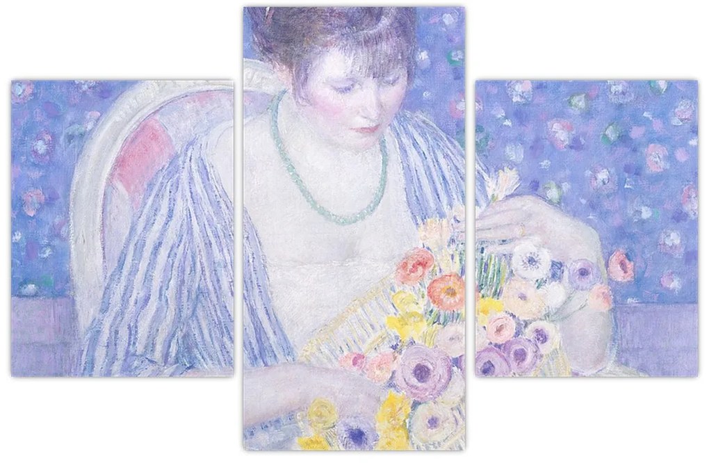 Tablou - Frederick Carl Frieseke,  The Basket of Flowers, reproducere (90x60 cm)