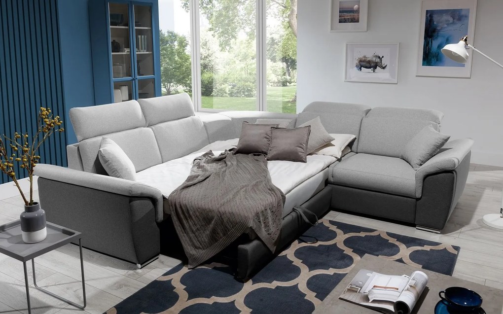Colțar lemn masiv Extensibil Felis Depozitare 268x268cm Personalizabil - Sawana 21 + Sawana 05