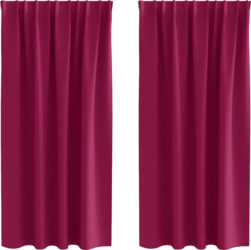 vidaXL Perdele Opaque cu Inel 2 pcs Roșu Vin 175 x 140 cm Poliester