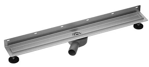 Rigolă de duș 94 x 10 cm, argintiu/gri