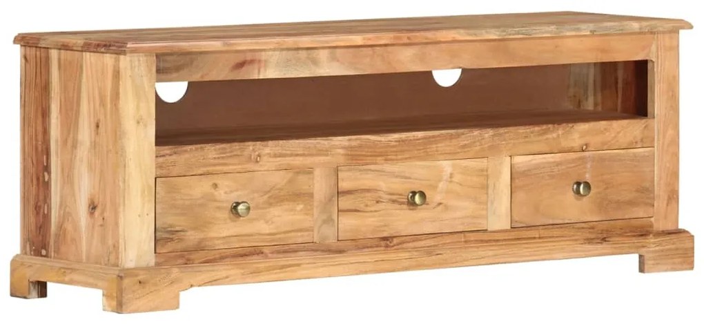 Comoda TV, maro, 110x30x40 cm, lemn masiv de acacia 1, Maro