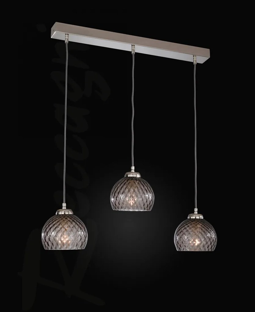 Lustra moderna cu 3 pendule design italian 10003 fumuriu