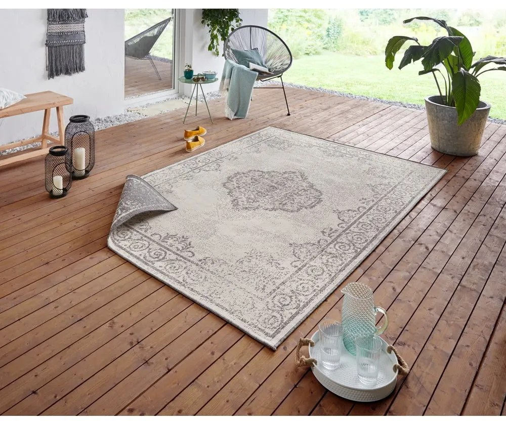 Covor adecvat pentru exterior NORTHRUGS Cebu, 80 x 150 cm, gri-crem