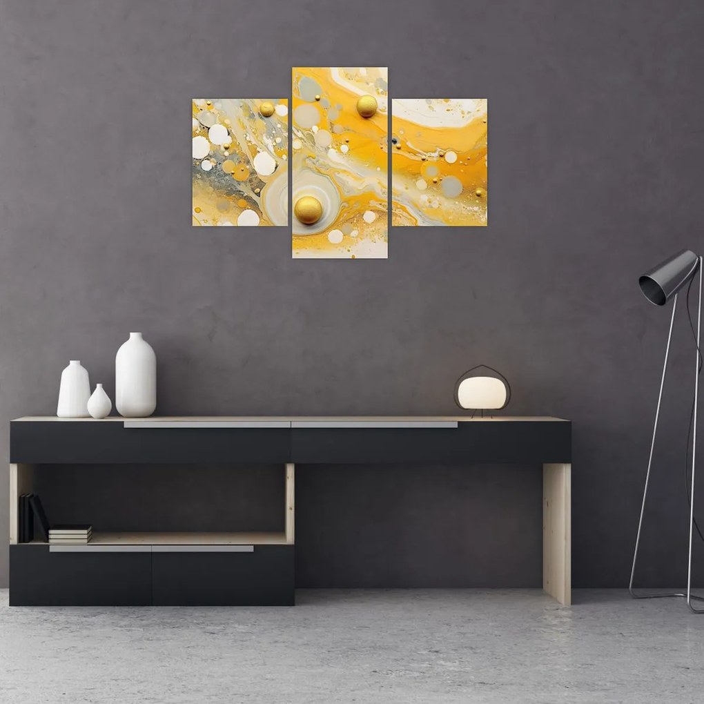 Tablou - fundal abstract cu decor de aur (90x60 cm)
