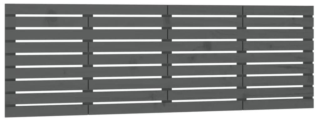 824720 vidaXL Tăblie de pat pentru perete, gri, 206x3x63 cm, lemn masiv pin