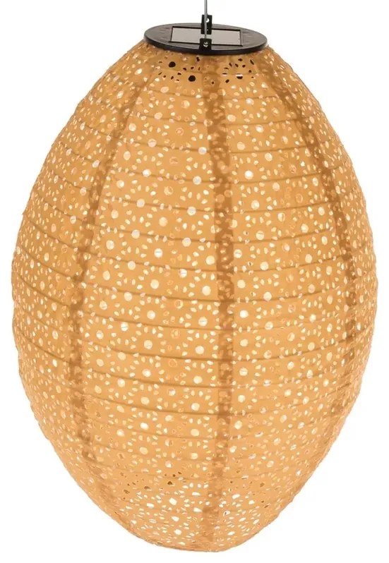 Lanterna textilă cu lumină solară LED, 25 cm,portocaliu