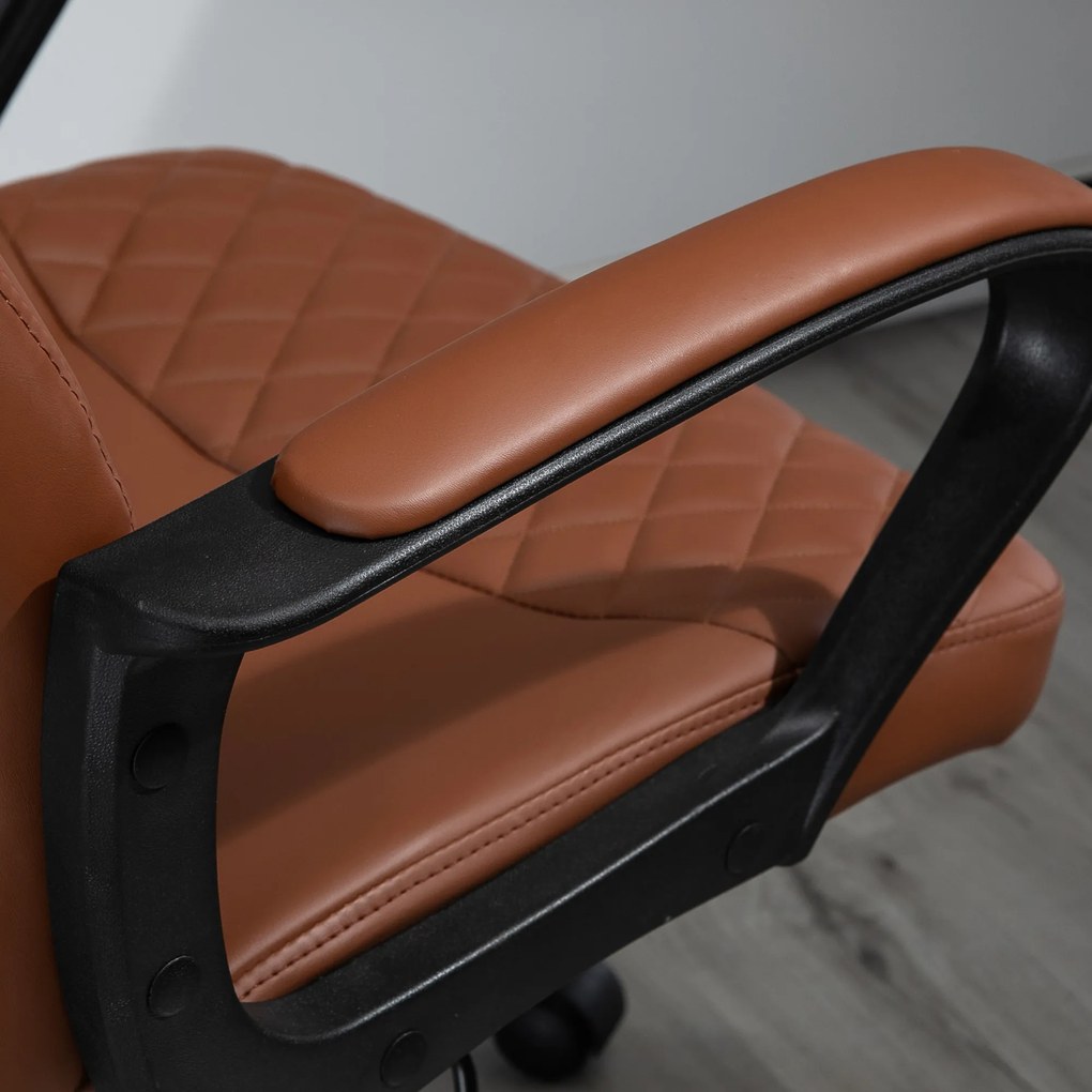 Vinsetto Scaun de birou ergonomic cu 2 Puncte pentru Masaj, Port USB, Piele Ecologică, Maro, 59x63x92-101cm | Aosom Romania