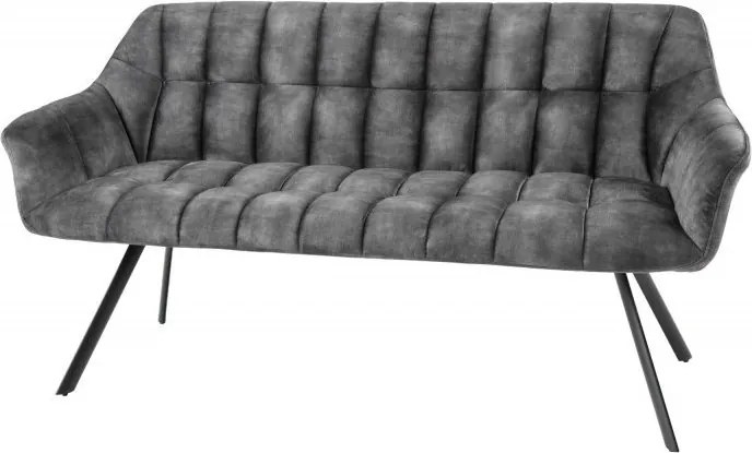 Banca tapitata Papillon 165cm catifea gri
