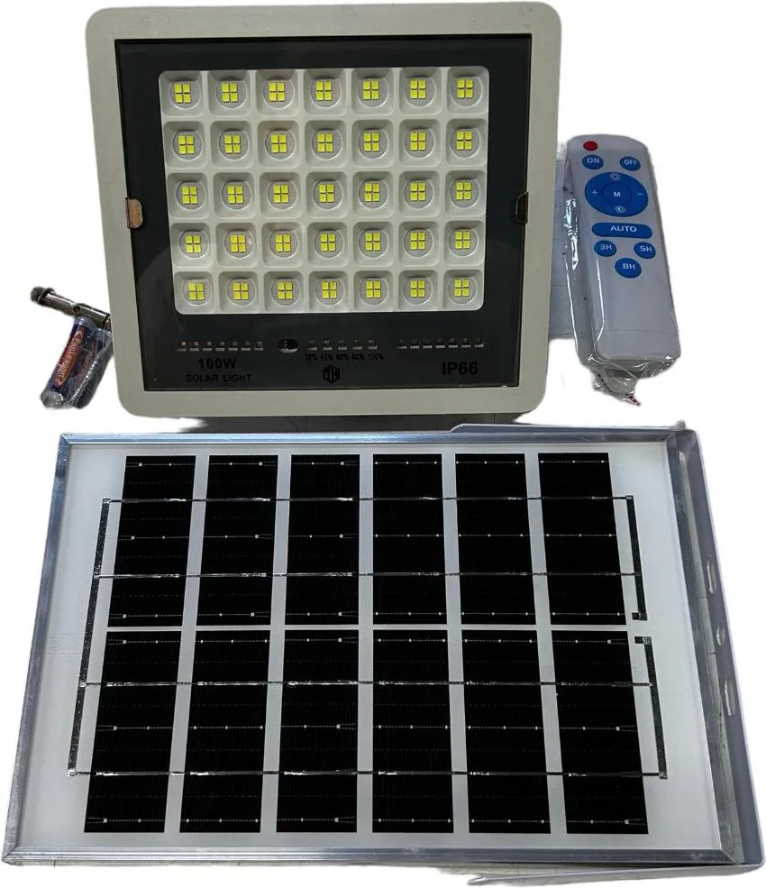 Proiector Solar 100w IP 66 cu panou solar