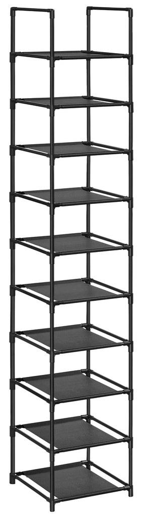 Dulap pentru pantofi cu cadru metalic ORDEN 173x33 cm, negru