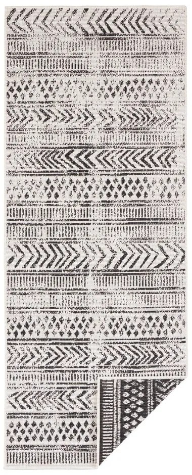 Covor adecvat pentru exterior NORTHRUGS Biri, 80 x 250 cm, negru-crem