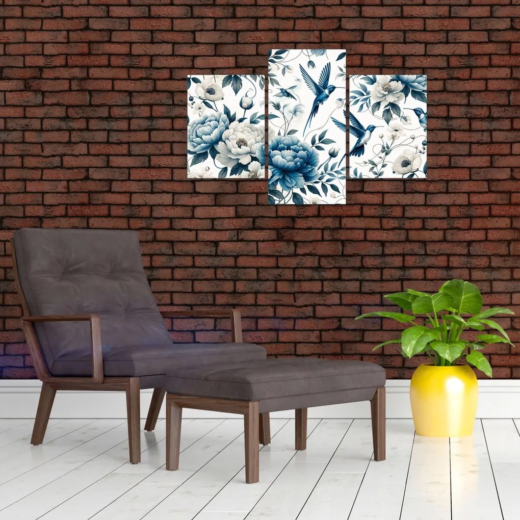 Tablou - Colibri cu flori (90x60 cm)