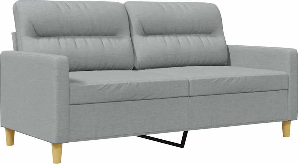 vidaXL Canapea cu 2 locuri, gri deschis, 140 cm, material textil