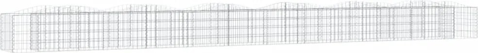 vidaXL Strat înălțat cu gabion arcuit, 600x50x50 cm, fier galvanizat