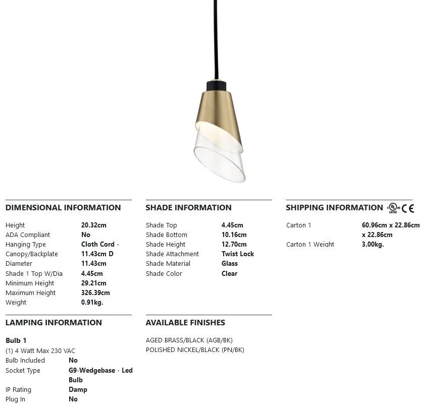 Pendul design modern ANGIE alama antichizata