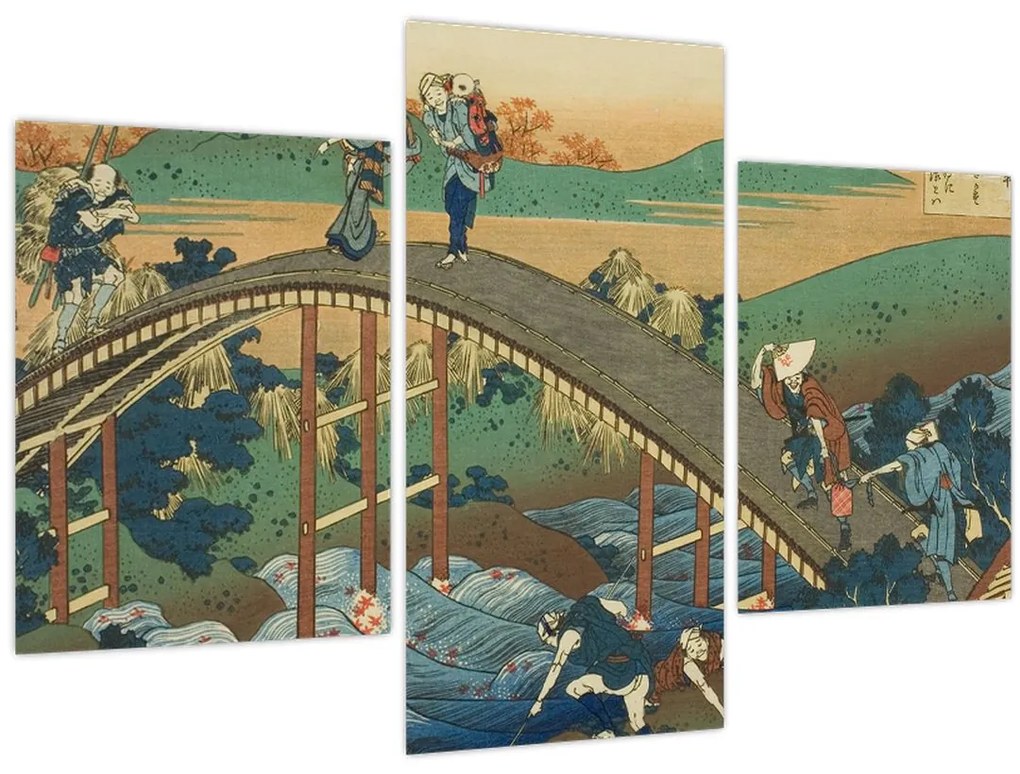 Tablou - Katsushika Hokusai, Ariwara no Narihirafrom the series One Hundred, Poems Explained by the Nurse (Hyakunin isshu uba ga etoki), reproducere (90x60 cm)