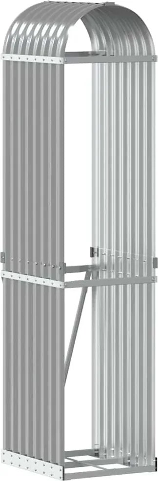 vidaXL Suport de bușteni, gri deschis, 40x45x170 cm, oțel galvanizat