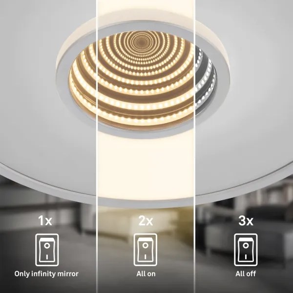 Briloner 3847014 - Plafonieră LED TORO, 18 W, 230 V, Ø 42 cm, crom mat