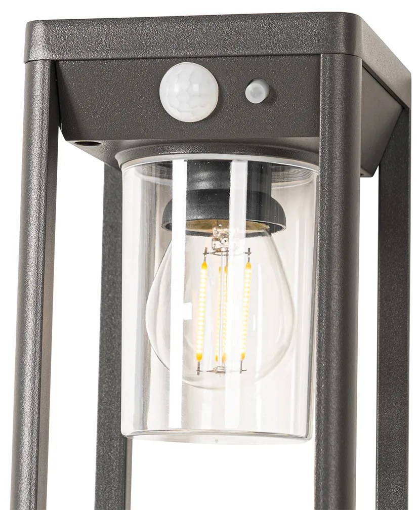 Lampă de podea pentru exterior gri închis 25 cm cu lumină reglabilă și senzor pe solar - Sonne