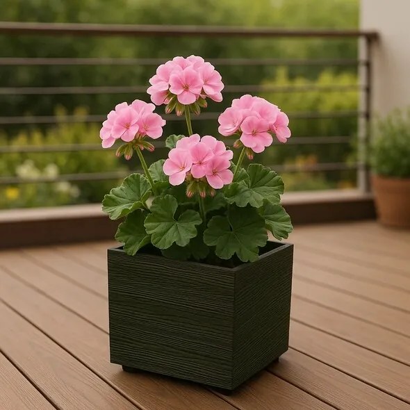 Ghiveci MADERA SQUARE ECO WOOD 38,5 cm , maroînchis, L