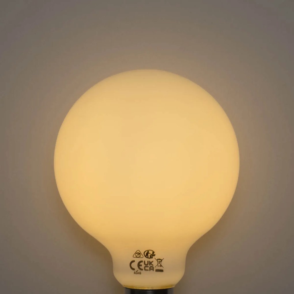 Set de 5 becuri LED E27 G95 opale, reglabile în 3 trepte, 4W 450 lm 2700K