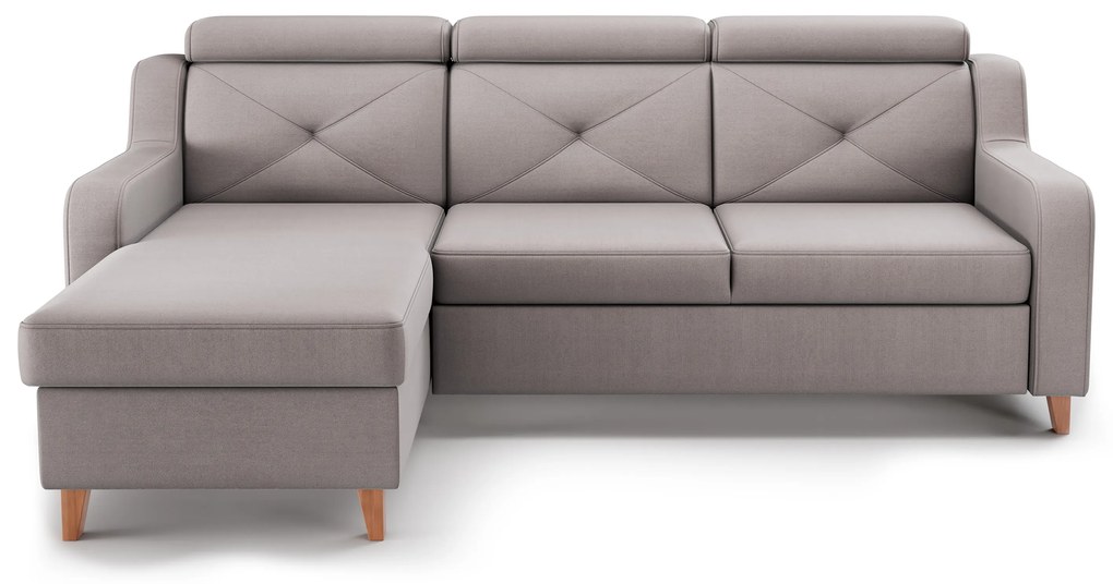 Colțar extensibil Laksaro pe stânga - catifea bej închis Jasmine 25